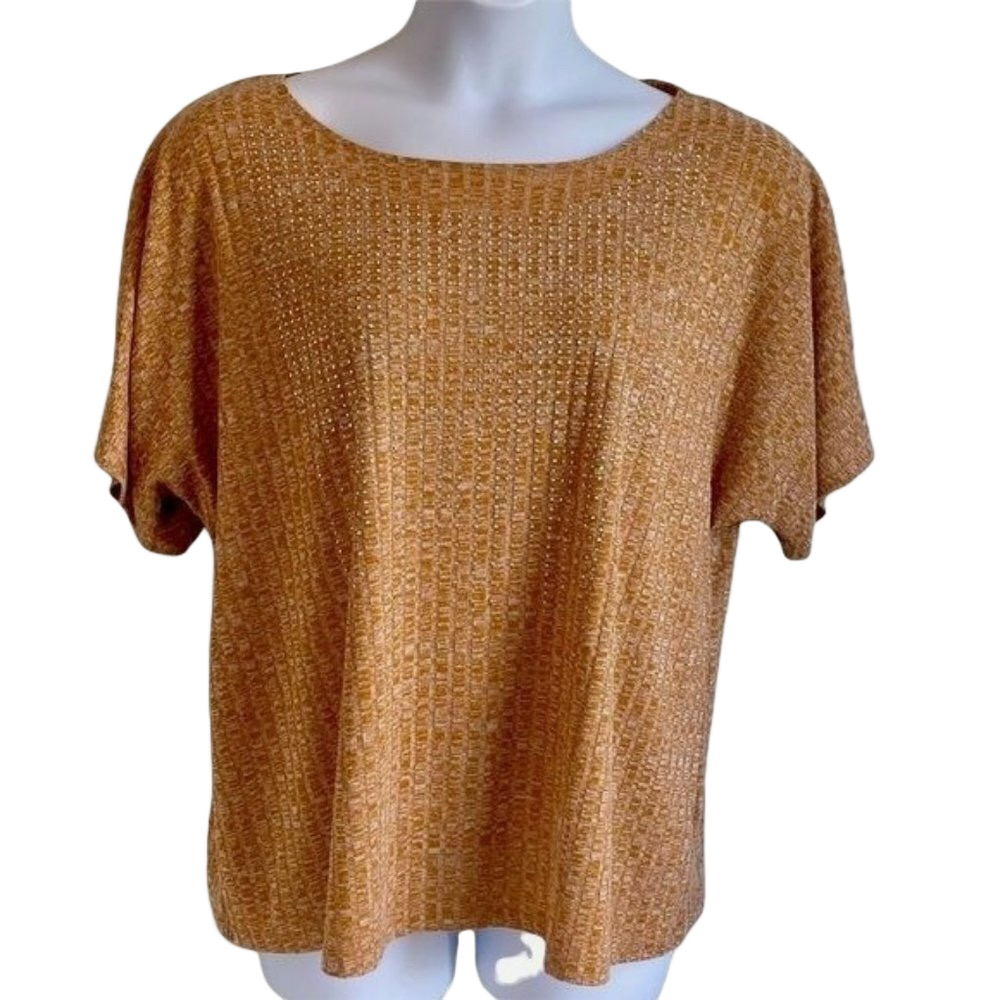 Forever Jade Short Sleeve Top With Sparkle Womens 2XL